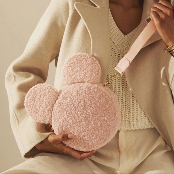 NWT Stoney Clover Lane Mickey Mouse Pink Crossbody Bag Sherpa Disney - Picture 2 of 10